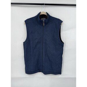 Age Of Wisdom Mens Size Small Reversible Vest Full‎ Zip Blue Brown NWOT outdoor